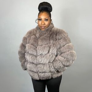 100% genuine Fox Fur cropped Jacket